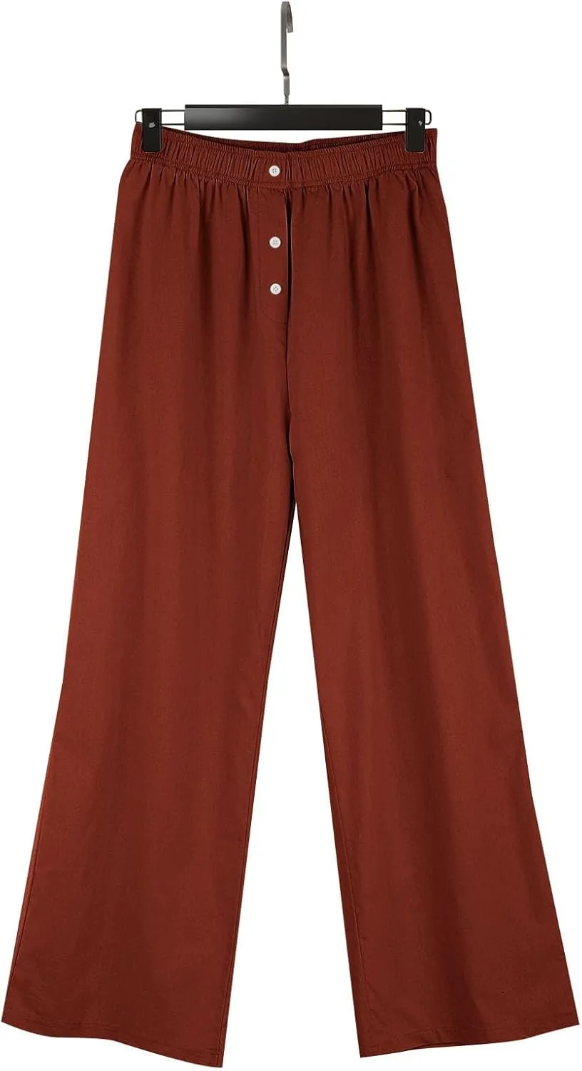 Linen Pants Tall Linen Pants for Tall Women Waisted Wide Leg Loose Comfy Trousers with Pockets Linen Outfit