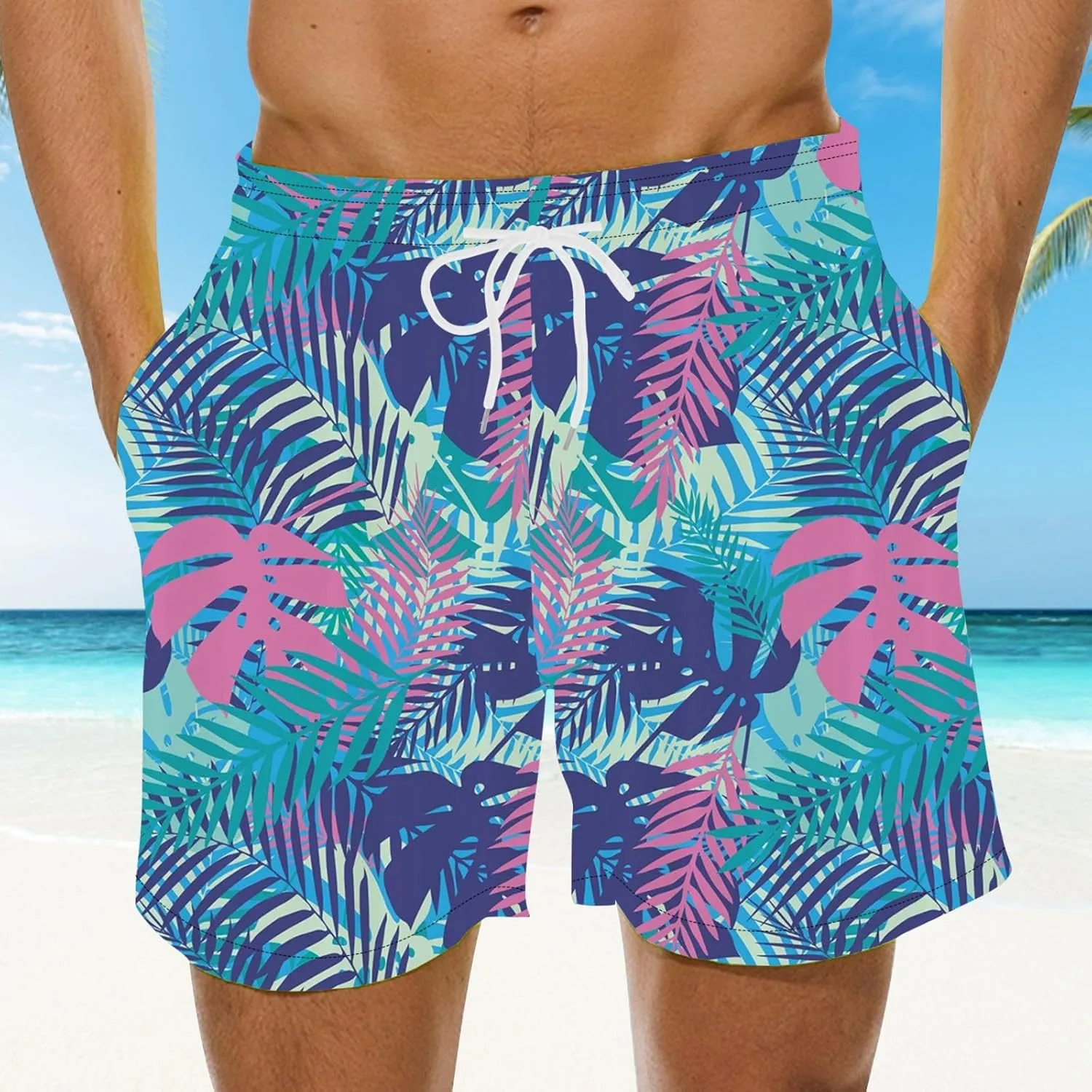 Linen Short Leisure and Fitness Sports Plus Size Five Quick Drying Beach Pants Shorts Green Mens Shorts Mens Swim
