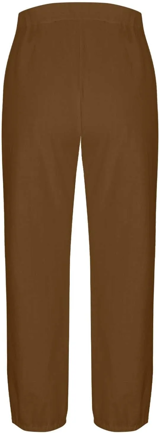 Lmdudan Women Linen Capri Pants Casual Drawstring Elastic High Waist Baggy Wide Leg Cropped Pants Trousers for Ladies Summer