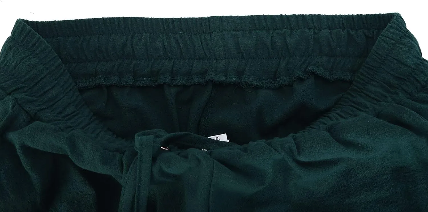 Lmdudan Women Straight Leg Linen Pants 2025 Trendy Elastic High Waist Yoga Pant Sweatpants Comfy Loose Beach Trousers