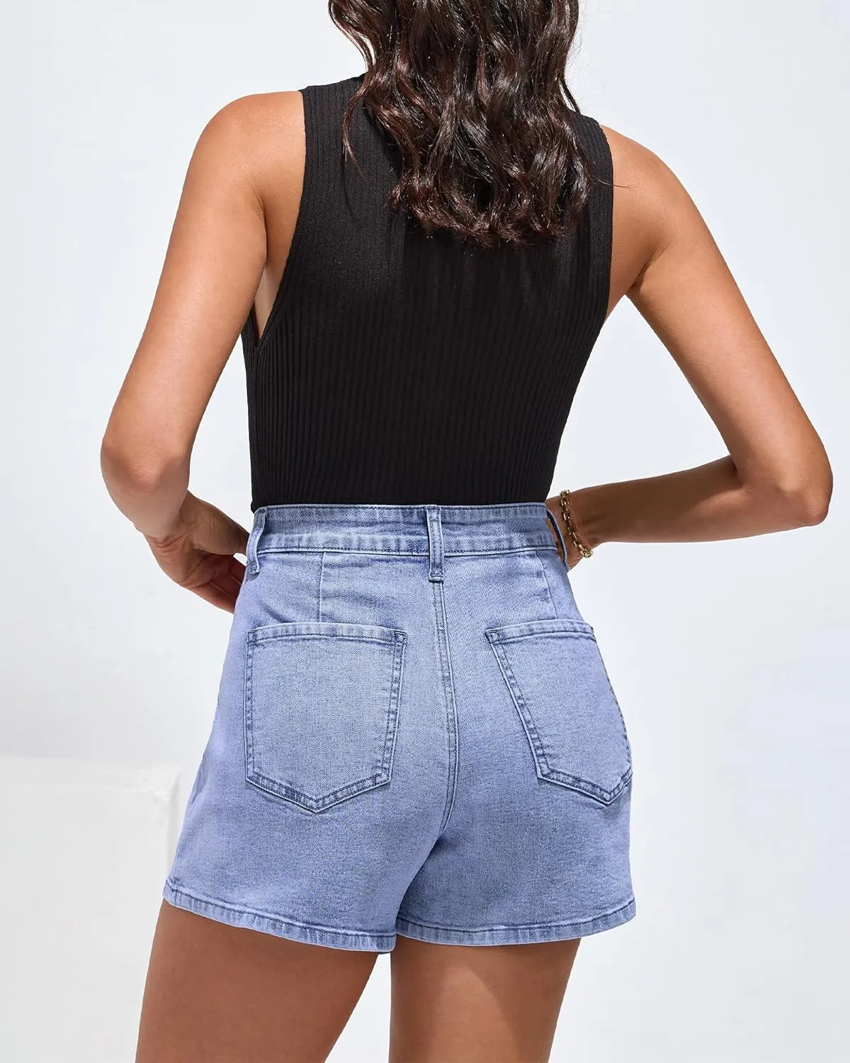 luvamia Denim Skorts for Woman Cargo Faux Wrap Jean Skort Skirts Stretchy High Waisted Skirt Shorts Country Concert Wear