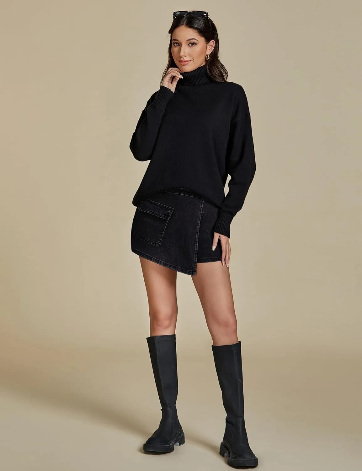 luvamia Denim Skorts for Woman Cargo Faux Wrap Jean Skort Skirts Stretchy High Waisted Skirt Shorts Country Concert Wear