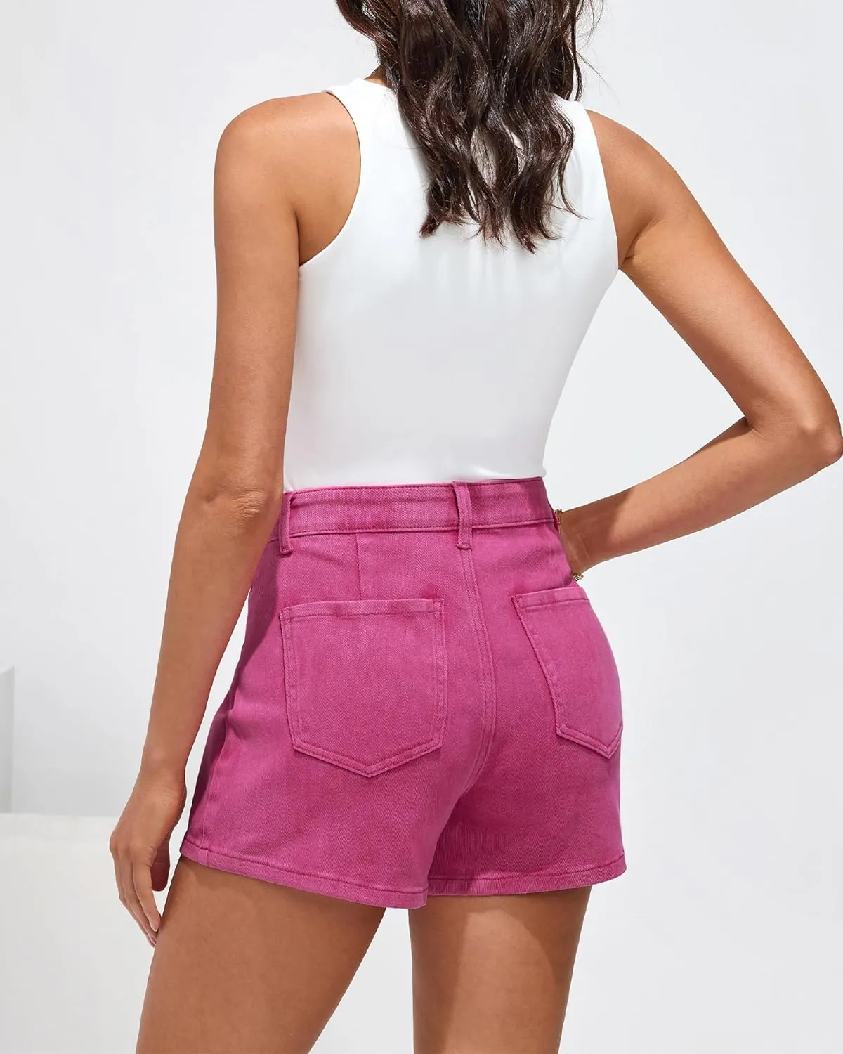 luvamia Denim Skorts for Woman Cargo Faux Wrap Jean Skort Skirts Stretchy High Waisted Skirt Shorts Country Concert Wear