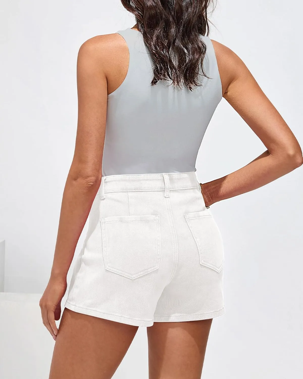 luvamia Denim Skorts for Woman Cargo Faux Wrap Jean Skort Skirts Stretchy High Waisted Skirt Shorts Country Concert Wear