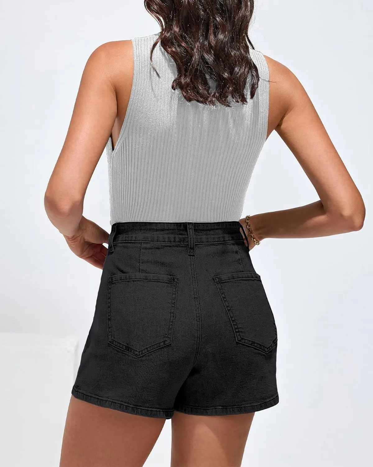luvamia Denim Skorts for Woman Cargo Faux Wrap Jean Skort Skirts Stretchy High Waisted Skirt Shorts Country Concert Wear