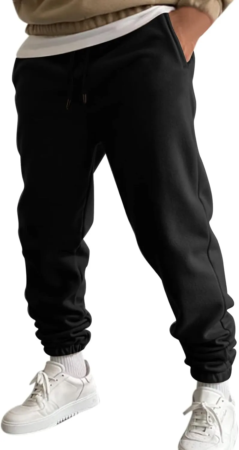 Mens Autumn and Winter High Street Fashion Leisure Pants Loose Sports Running Trousers Solid Color Lace Up Joggers
