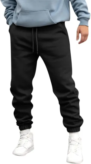 Mens Autumn and Winter High Street Fashion Leisure Pants Loose Sports Running Trousers Solid Color Lace Up Joggers