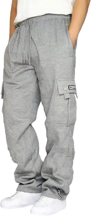 Men's Cargo Pants Plus Size Pocket Lace Up Elastic Waist Pants Trousers Overall Cute Plush