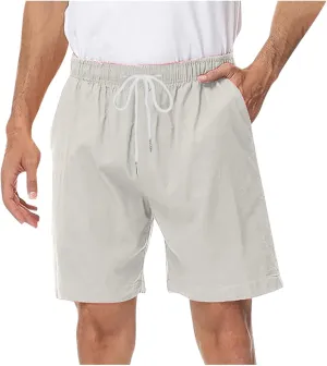 Mens Drawstring Shorts Casual Summer Big and Tall Elastic Waist Loose Fit Lightweight Lounge Beach Shorts with Pocket