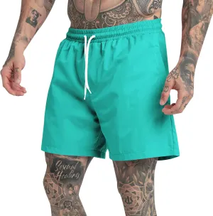 Men's Drawstring Sports Shorts with Pockets Casual Mid Waist Elastic Waistband Workout Exercise Running Shorts