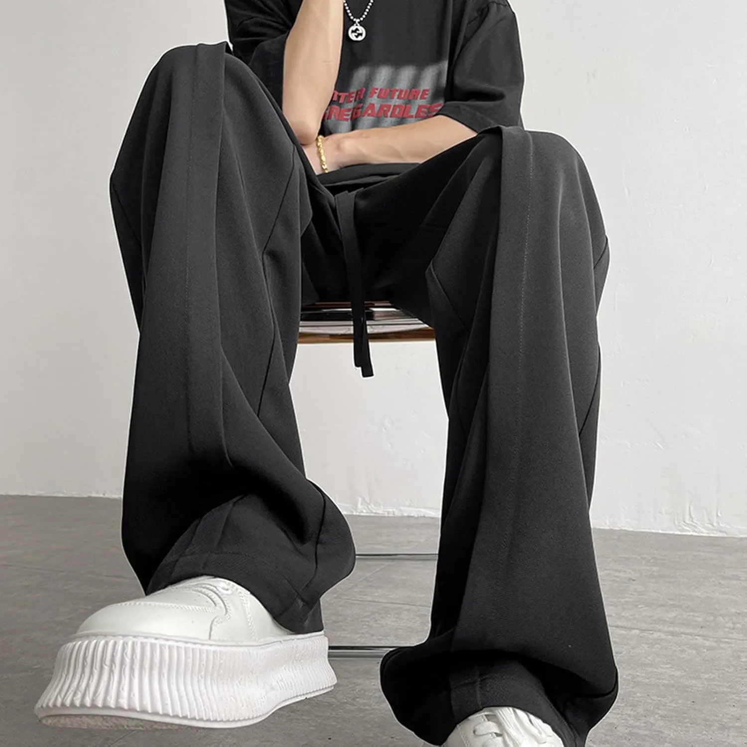 Mens Fast Dry Stretch Pants Ice Silk Joggers Cargo Pants Fashion Casual Sweatpants Work Pants Drawstring Trousers