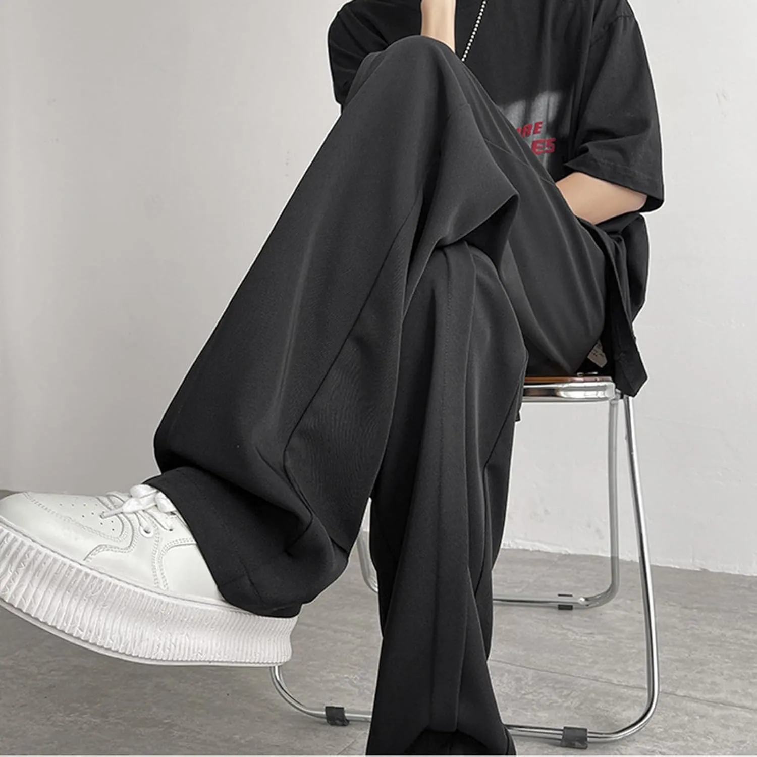 Mens Fast Dry Stretch Pants Ice Silk Joggers Cargo Pants Fashion Casual Sweatpants Work Pants Drawstring Trousers