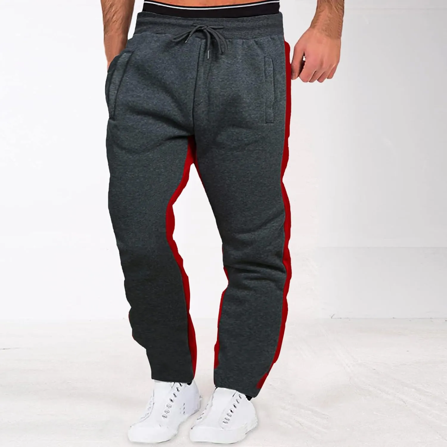 Mens Hiking Outdoor Recreation Pants fit with Zipper Pockets Men's Fleece Lined Pants Water Resistant Warm Sweatpants