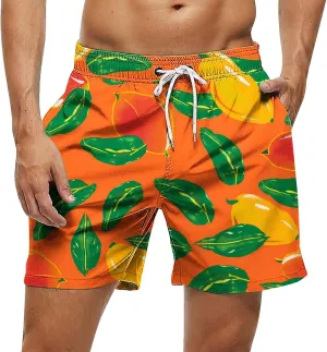 Mens Shorts 2025 Summer Hawaiian Beach Shorts Lightweight Elastic Waist Drawstring Casual Board Short with Pockets
