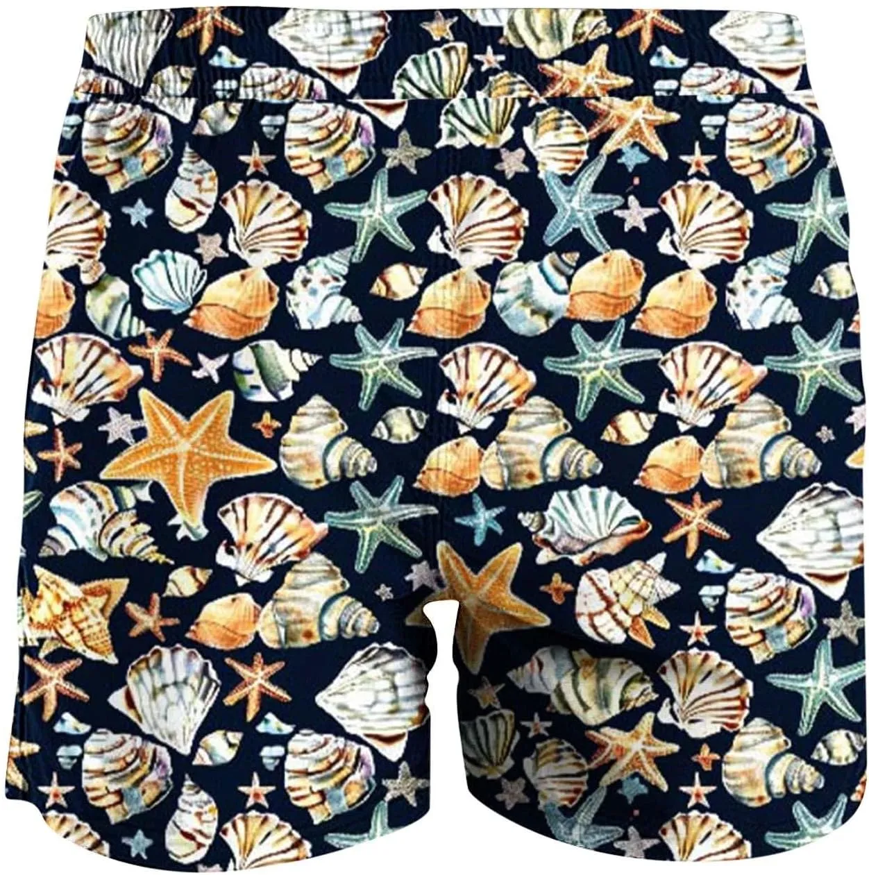 Mens Shorts 2025 Summer Hawaiian Beach Shorts Lightweight Elastic Waist Drawstring Casual Board Short with Pockets