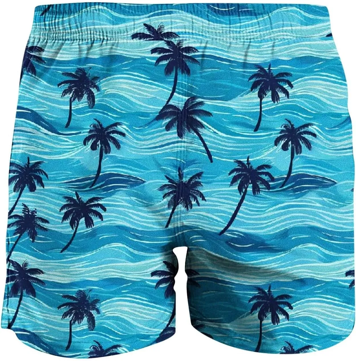 Mens Shorts 2025 Summer Hawaiian Beach Shorts Lightweight Elastic Waist Drawstring Casual Board Short with Pockets