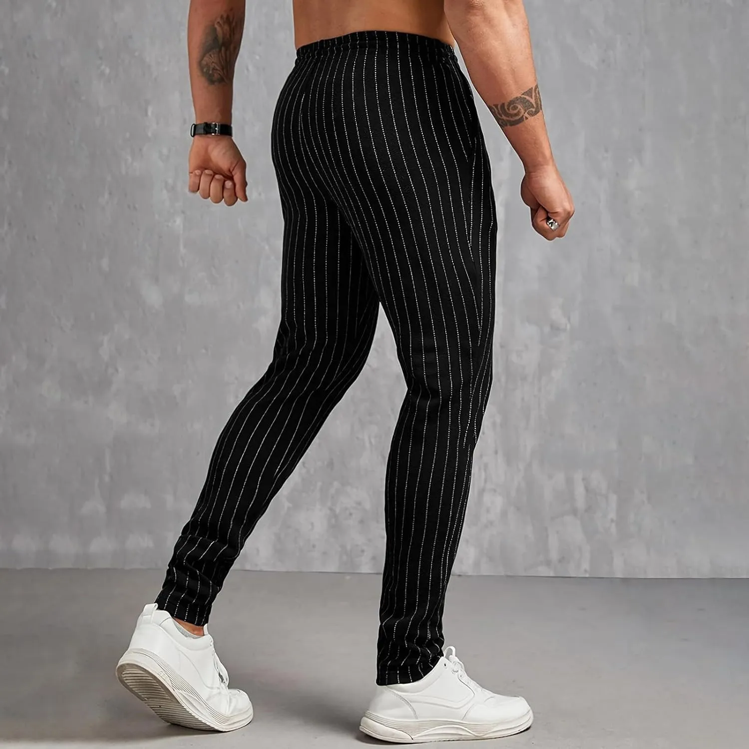 Mens Slim Fit Joggers Casual Tapered Sweatpants Gym Workout Pants Athletic Bottom Lightweight Pants with Zip Pockets