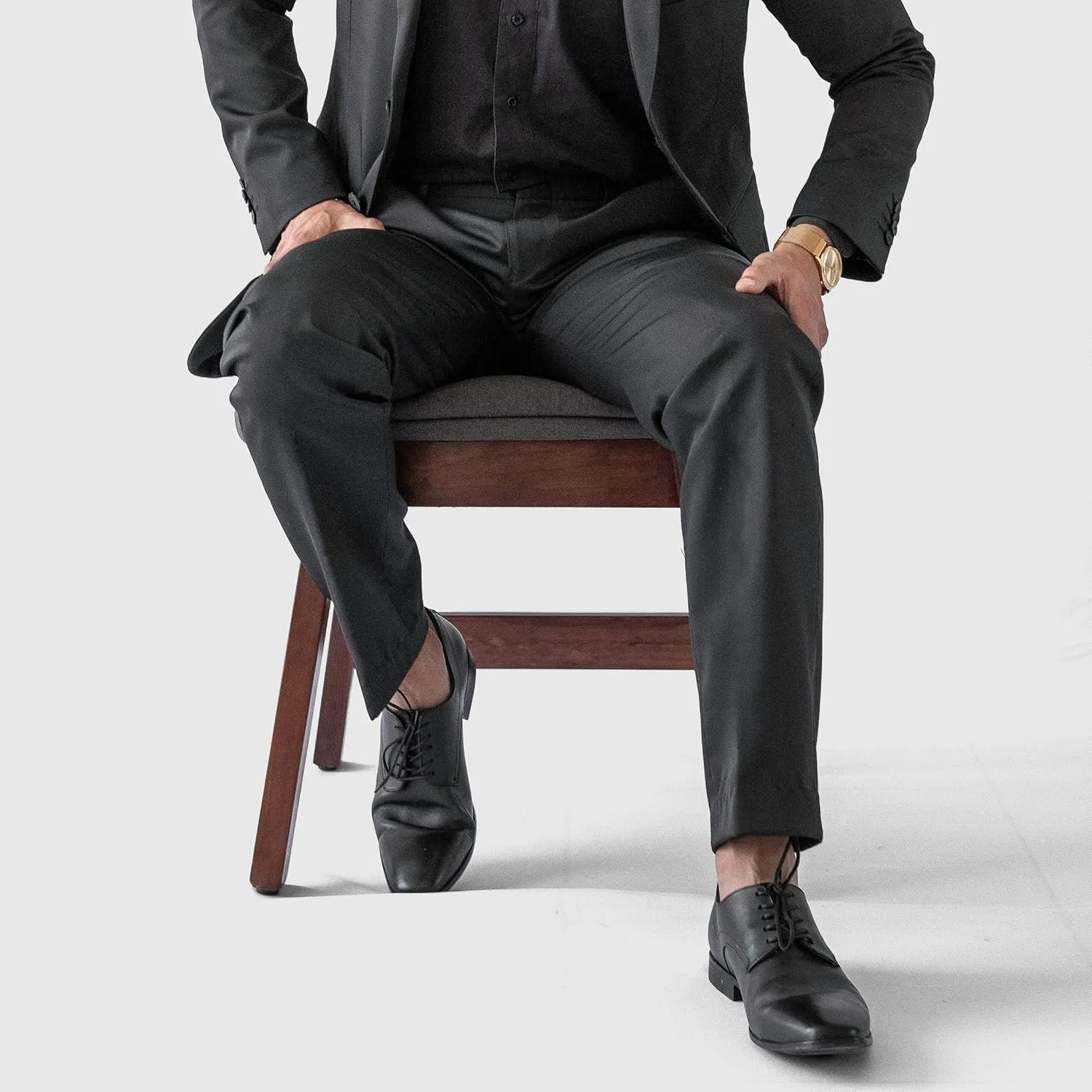 Mens Stretch Dress Pants, Men's Classic Fit Casual Pants Lightweight Flat Front Golf Work Suit Pants