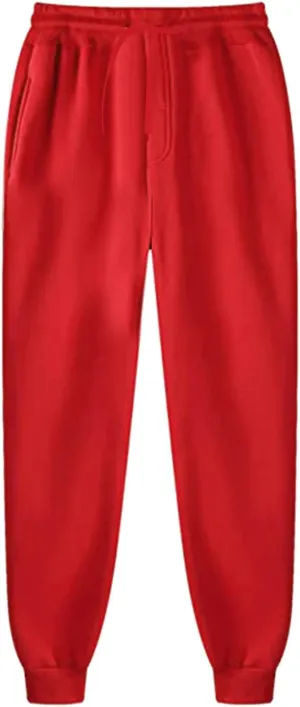 Mens Sweatpants Joggers Pants Man Heavyweight Fleece Cargo Sweatpants Elastic Waist Drawstring Straight Leg Athletic