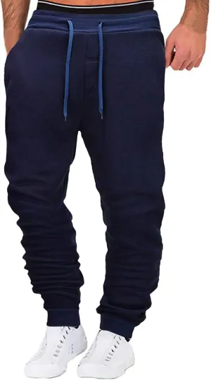Mens Sweatpants with Pockets Big and Tall Casual Gym Sports Jogging Bottoms Workout Running Trousers Men's Drawstring