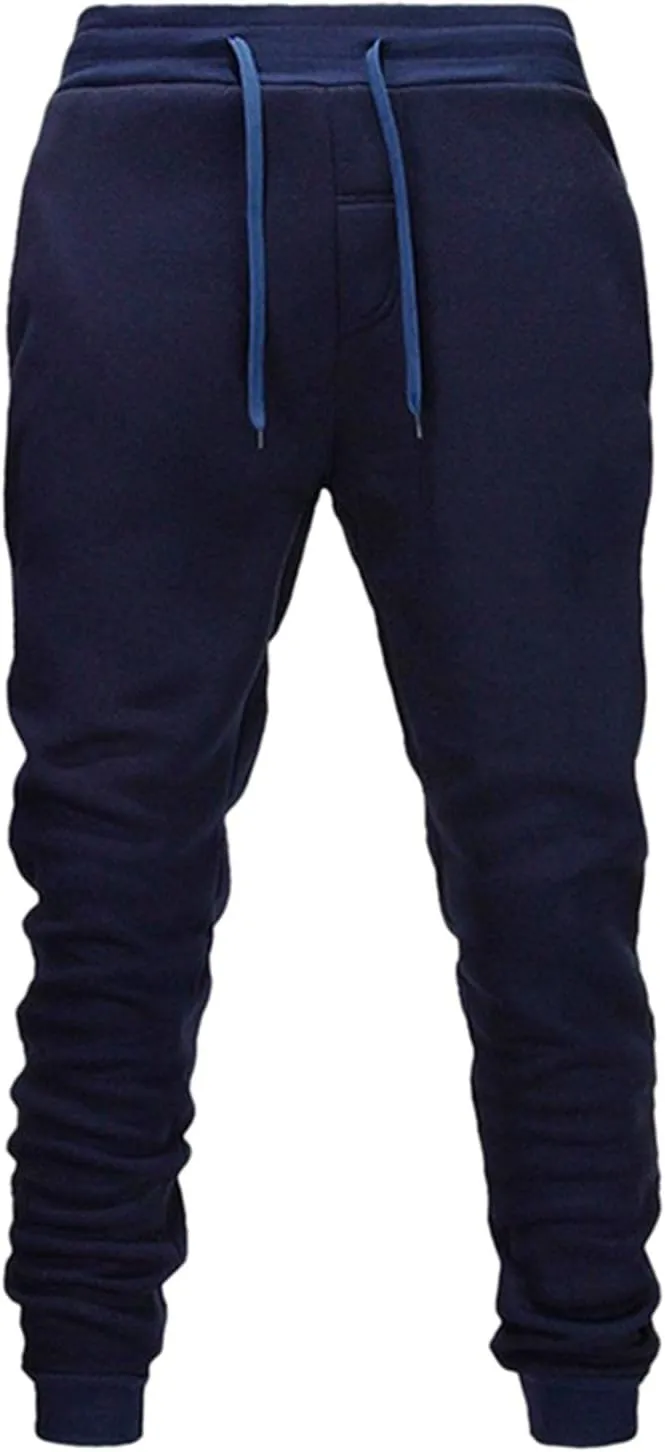 Mens Sweatpants with Pockets Big and Tall Casual Gym Sports Jogging Bottoms Workout Running Trousers Men's Drawstring