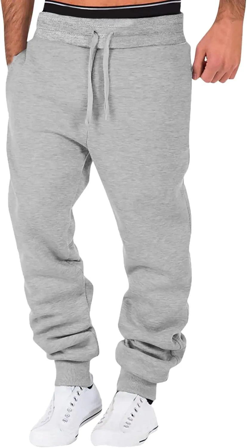 Mens Sweatpants with Pockets Big and Tall Drawstring Pant Mens Cargo Joggers Elastic Waist Slim Fit Punk Cargo Baggy