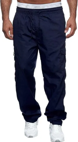 Mens Sweatpants with Pockets Cargo Sweatpants Open Bottom Straight Leg Casual Loose Fit Baggy Athletic Jogger Pants