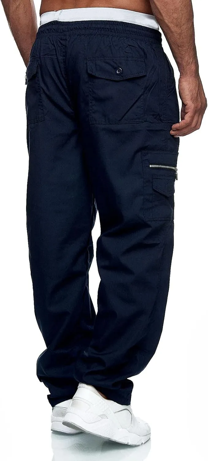 Mens Sweatpants with Pockets Cargo Sweatpants Open Bottom Straight Leg Casual Loose Fit Baggy Athletic Jogger Pants