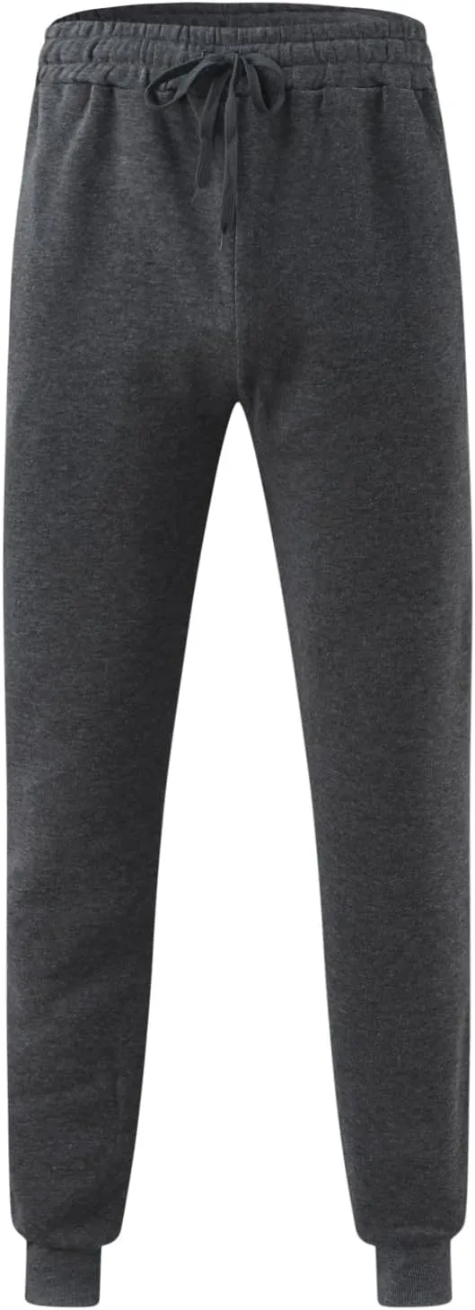 Mens Sweatpants with Pockets Cargo Zipper Pocket Sweatpants Adjustable Bungee Cord Open Bottom Cargo Pants for Men