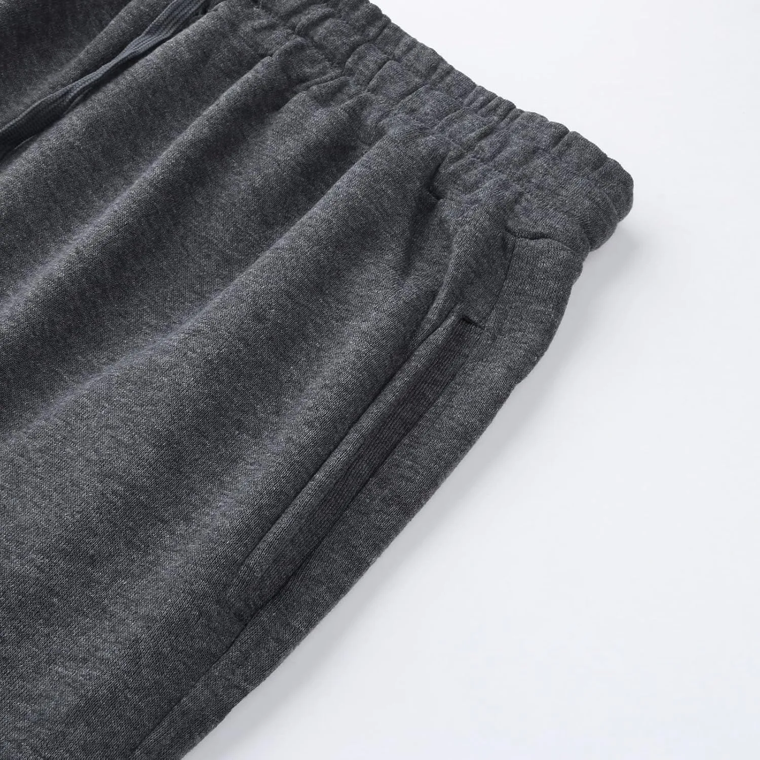 Mens Sweatpants with Pockets Cargo Zipper Pocket Sweatpants Adjustable Bungee Cord Open Bottom Cargo Pants for Men