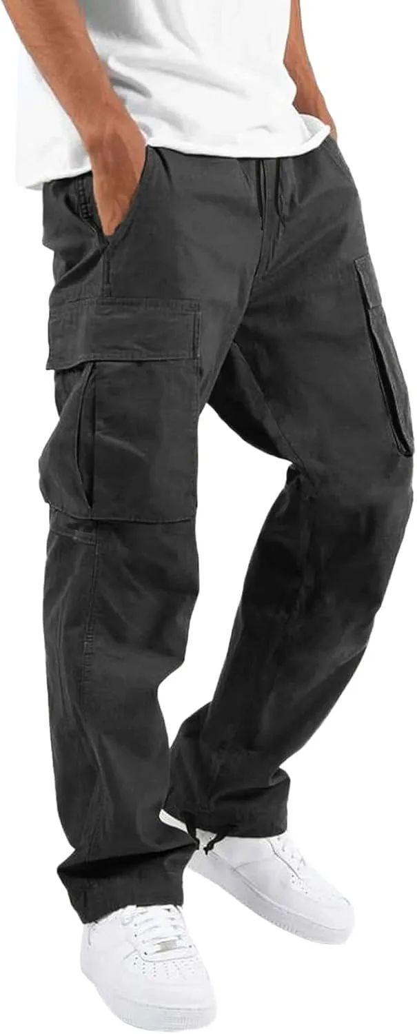 Mens Sweatpants with Pockets Pants Slim Fit Active Drawstring Bottom Sports Outdoor Recreation Athletic Sweatpants