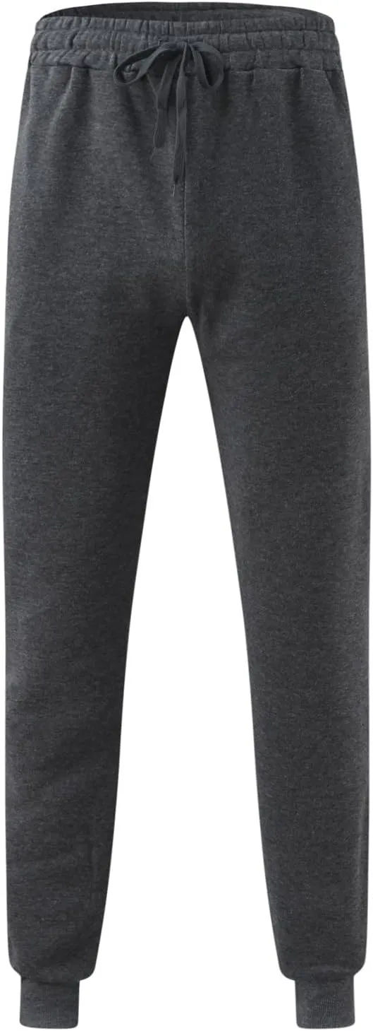 Mens Sweatpants with Pockets Sweatpants for Men Cargo Pants Fleece Joggers Elastic Waist Baggy Drawstring Trousers