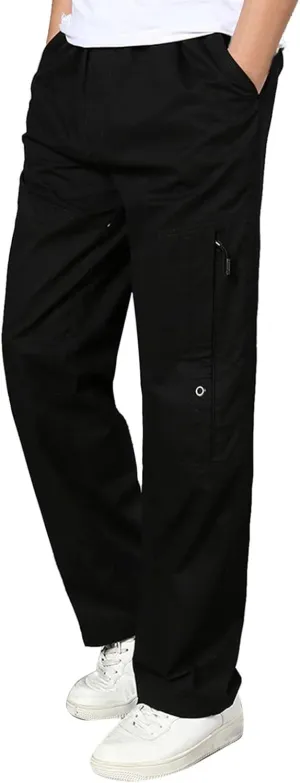 Mens Workout Cargo Sweatpants Thermal Cotton Pants Fashion Loose Handsome Pocket Jeans Pants Tooling Camouflage Pants