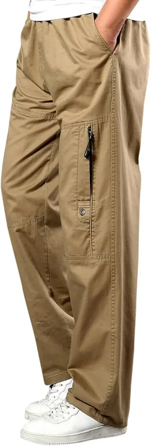 Mens Workout Cargo Sweatpants Thermal Cotton Pants Fashion Loose Handsome Pocket Jeans Pants Tooling Camouflage Pants