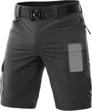 Moosehill Men's Hiking Cargo Shorts Quick Dry Work Shorts for Men Casual Tactical with 7 Pockets Waterproof No Belt