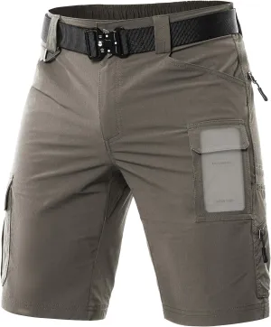 Moosehill Men's Hiking Cargo Shorts Quick Dry Work Shorts for Men Casual Tactical with 7 Pockets Waterproof No Belt