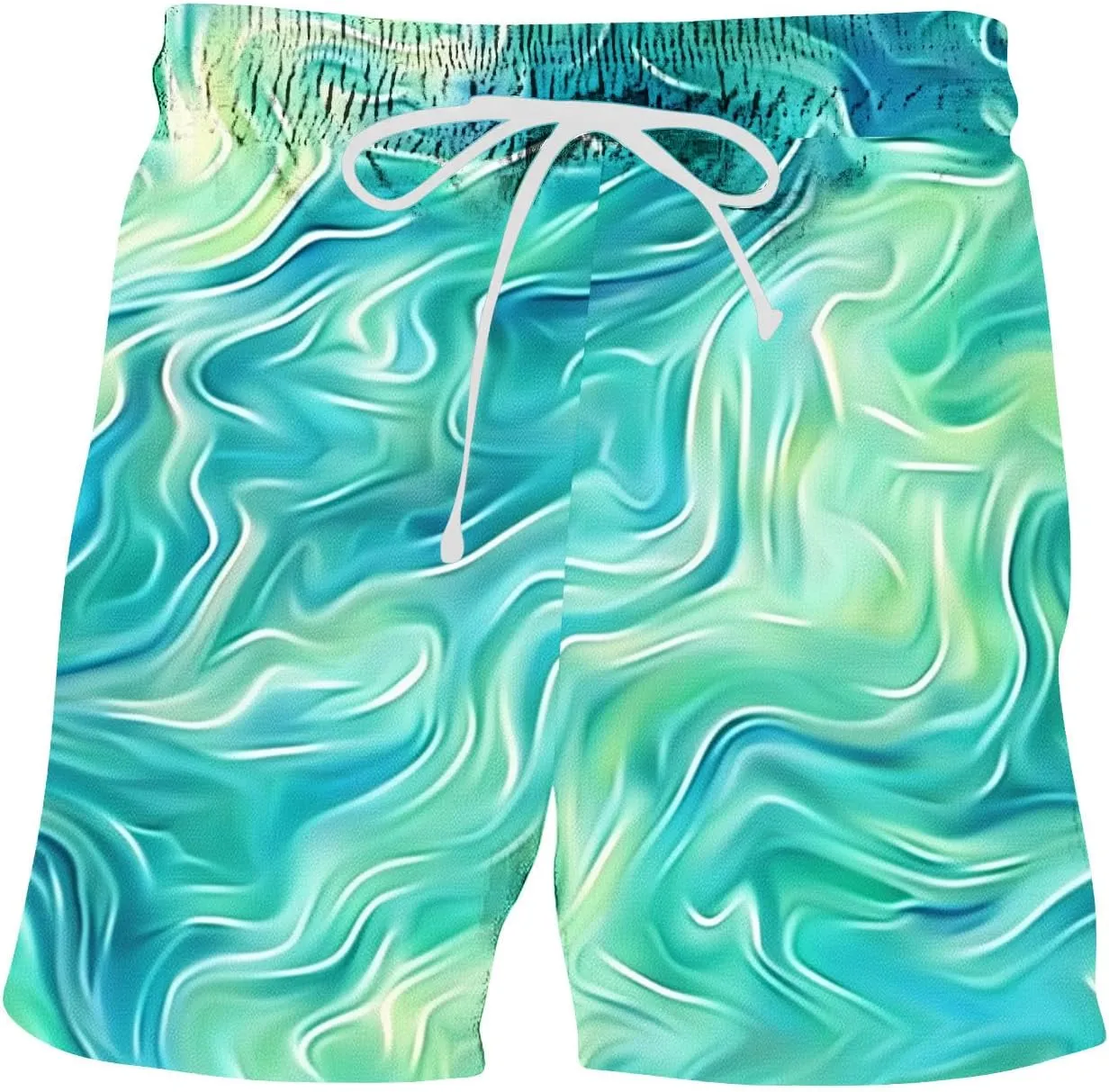 Muscularfit Beach Shorts for Men Fashion Tie Dye Print Shorts Summer Beach Vacation Drawstring Shorts with Pockets