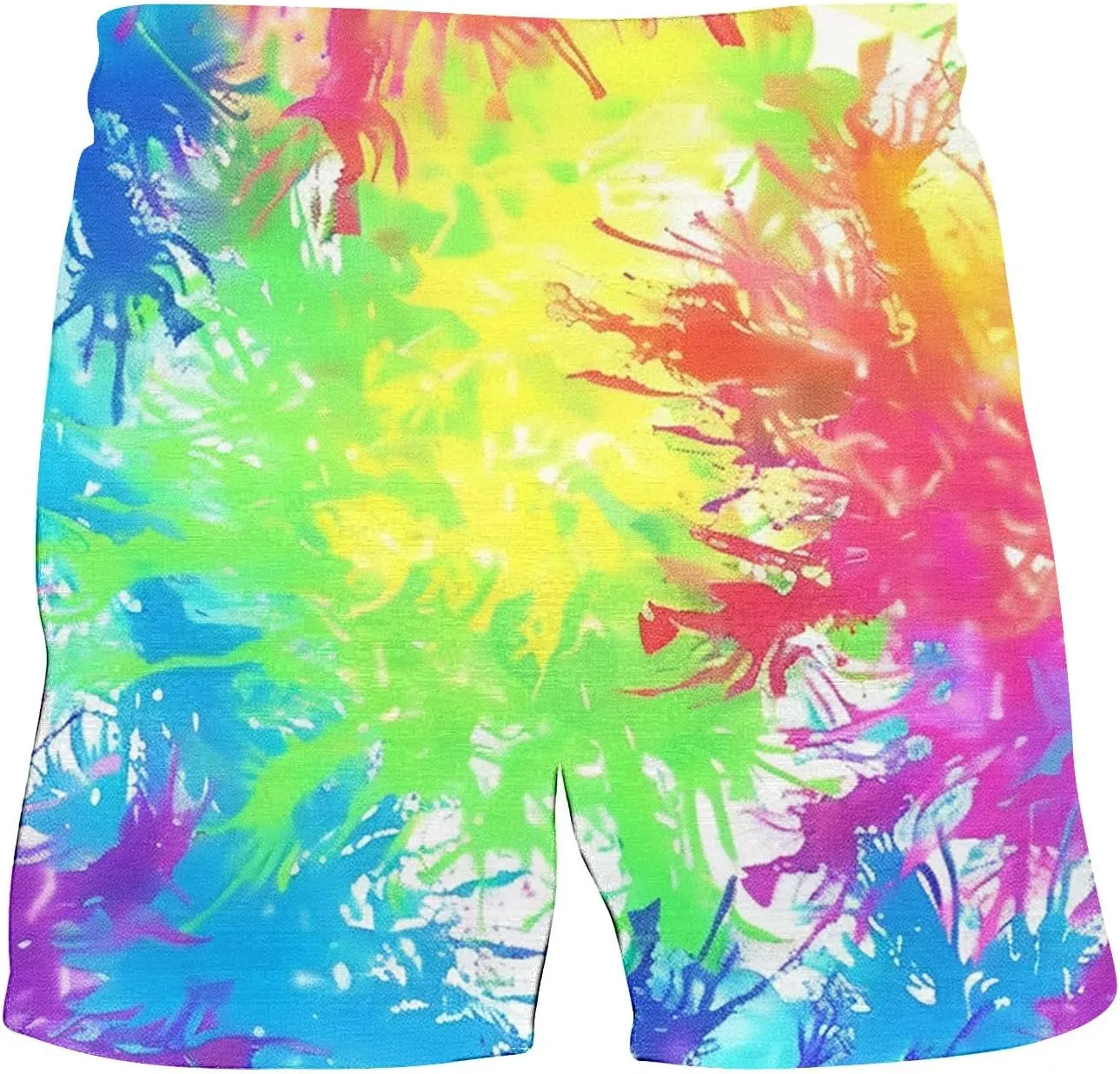 Muscularfit Beach Shorts for Men Fashion Tie Dye Print Shorts Summer Beach Vacation Drawstring Shorts with Pockets