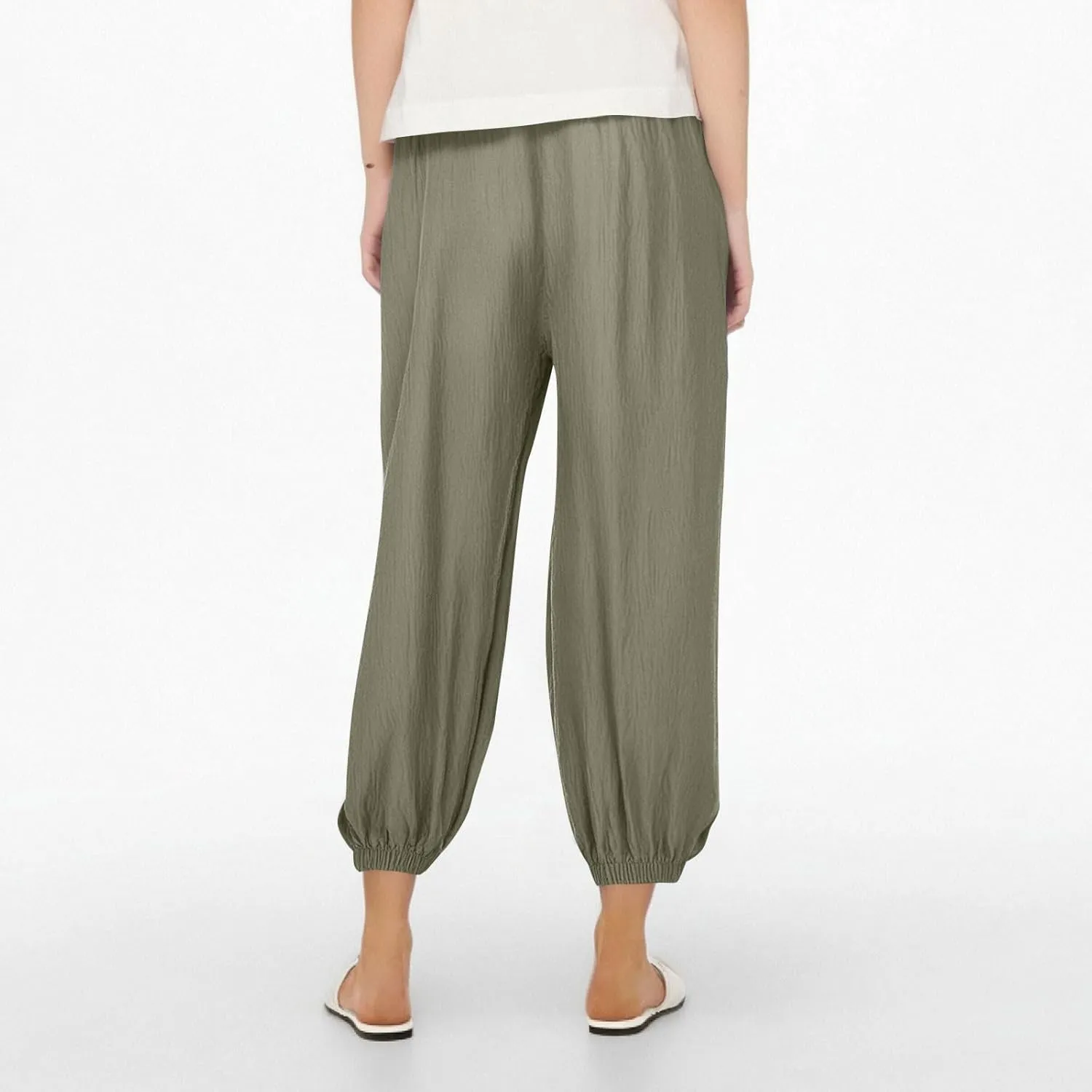 Parachute Pants for Women, Womens Wide Leg Pants Linen Dressy Trousers Straight Leg Summer High Waisted Lounge