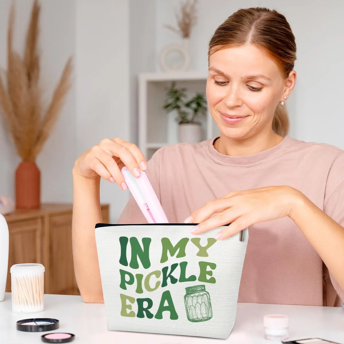 Pickles Gifts Makeup Bag, Women Cosmetic Bag for Purse, Pickles Lover Gifts for Besties Daughter Best Friends Her, In My Pickle Era