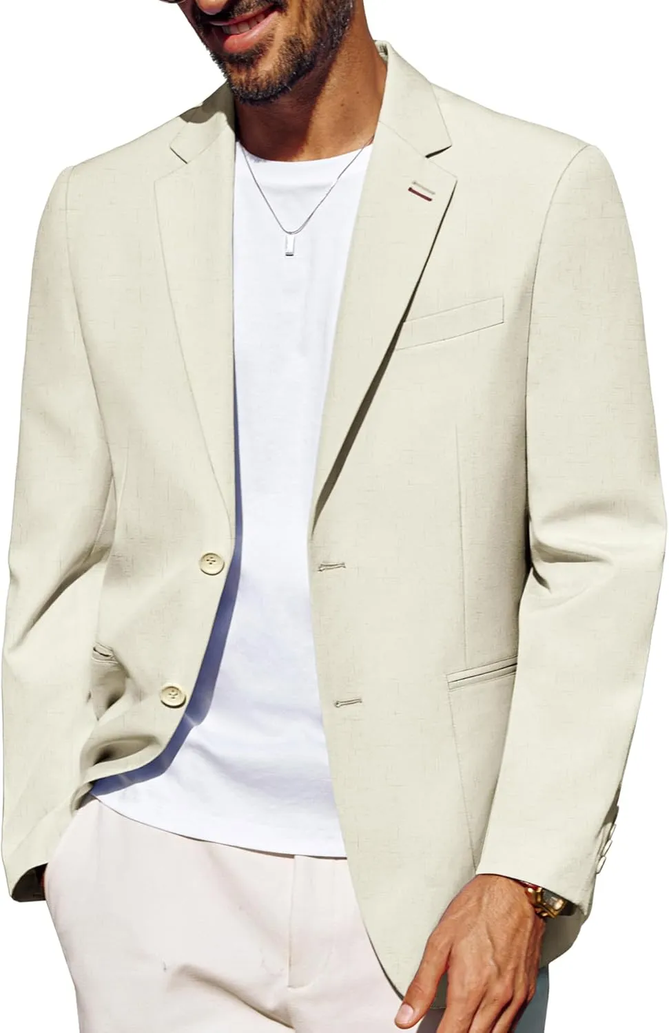 PJ PAUL JONES Mens Blazer Casual Linen Sport Coat Two Button Lightweight Suit Blazer Jackets