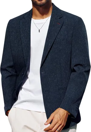 PJ PAUL JONES Mens Blazer Casual Linen Sport Coat Two Button Lightweight Suit Blazer Jackets