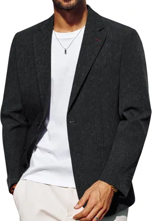 PJ PAUL JONES Mens Blazer Casual Linen Sport Coat Two Button Lightweight Suit Blazer Jackets