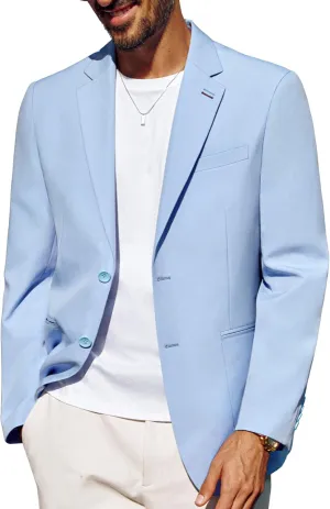 PJ PAUL JONES Mens Blazer Casual Linen Sport Coat Two Button Lightweight Suit Blazer Jackets