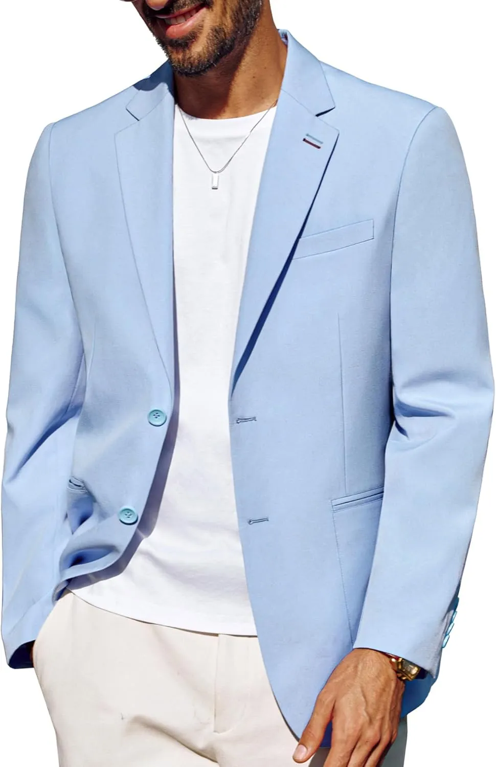 PJ PAUL JONES Mens Blazer Casual Linen Sport Coat Two Button Lightweight Suit Blazer Jackets