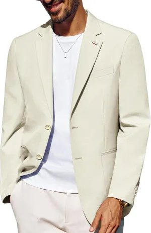 PJ PAUL JONES Mens Blazer Casual Linen Sport Coat Two Button Lightweight Suit Blazer Jackets