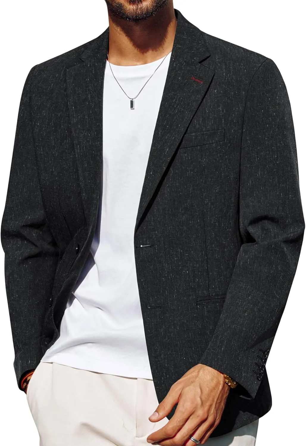 PJ PAUL JONES Mens Blazer Casual Linen Sport Coat Two Button Lightweight Suit Blazer Jackets