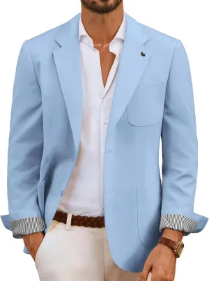 PJ PAUL JONES Mens Linen Casual Sport Coats Lightweight Two Buttons Blazer Jackets
