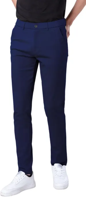 Plaid&Plain Men's Skinny Stretchy Khaki Pants Colored Pants Slim Fit Slacks Tapered Trousers