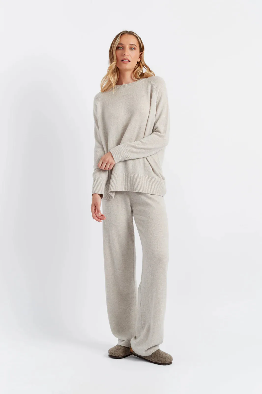 Pure Cashmere Wide Leg - Taupe